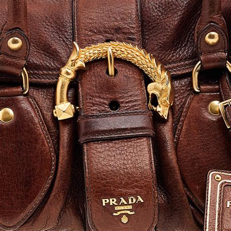 prada brown leather dragon satchel|Prada Brown Leather Dragon Satchel .